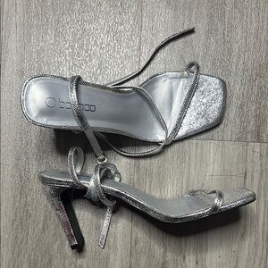 Silver Strappy Women's Heels